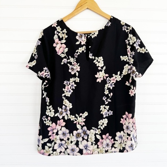 Black floral blouse Size Large by Sweet Rain - Picture 2 of 10